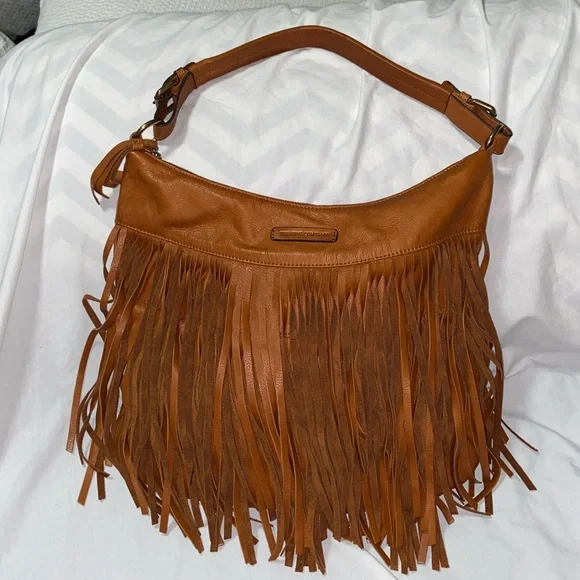 Like new Frye Whiskey Heidi Fringe Hobo slouchy Bag - Picture 6 of 15